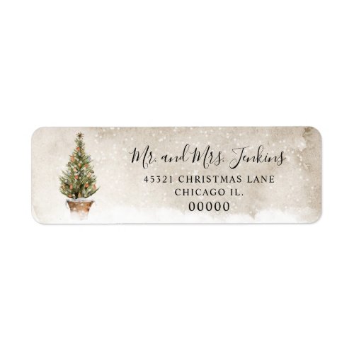 Rustic Christmas Return Address Labels