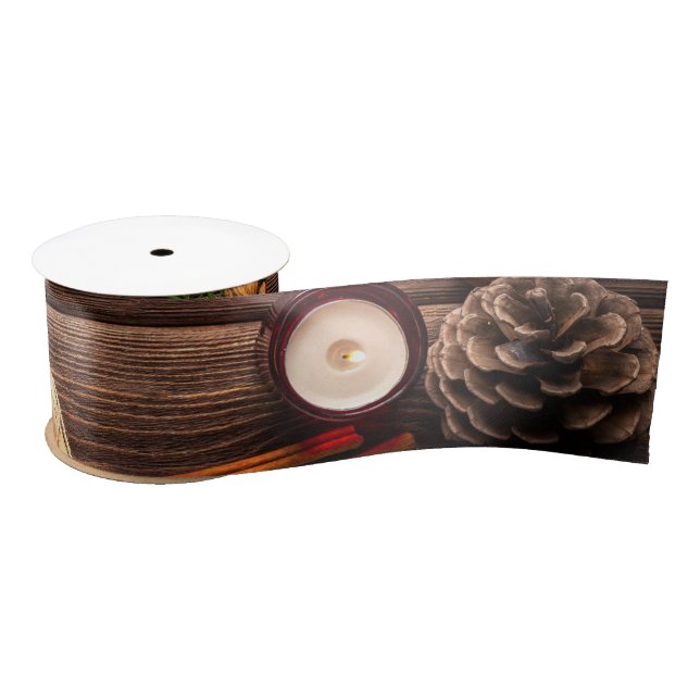 Rustic Christmas  Satin Ribbon (Spool)