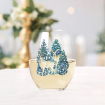 Rustic Christmas Snowy Forest Deer Decor For Home