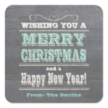 Rustic Christmas Stickers Green Custom