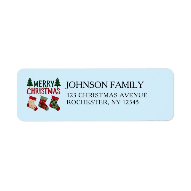 Rustic Christmas Stockings Holiday  Label (Front)