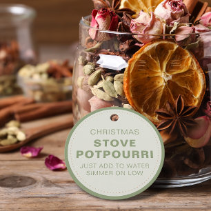 Rustic Christmas Stove Potpourri Favor Tags
