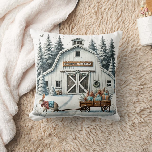 Rustic Christmas Throw Pillow (Blanket)