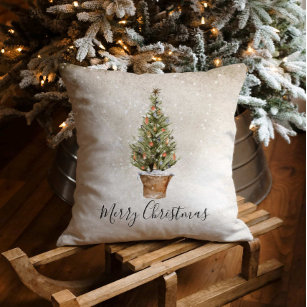 Rustic Christmas Throw Pillow