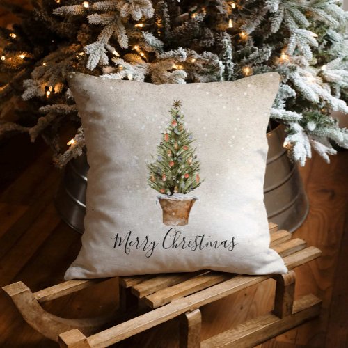 Rustic Christmas Throw Pillow