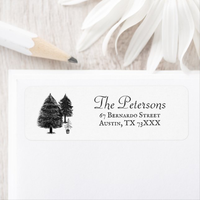 Rustic Christmas Tree Address Label (Insitu)