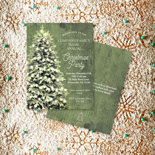Rustic Christmas Tree Green Holiday Party Budget (Creator Uploaded)