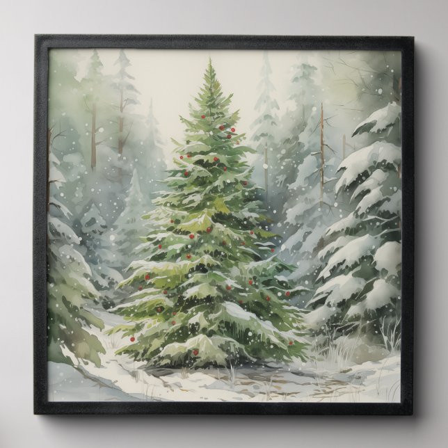 Rustic Christmas Tree Peel And Stick Photo Tile (Front Set)