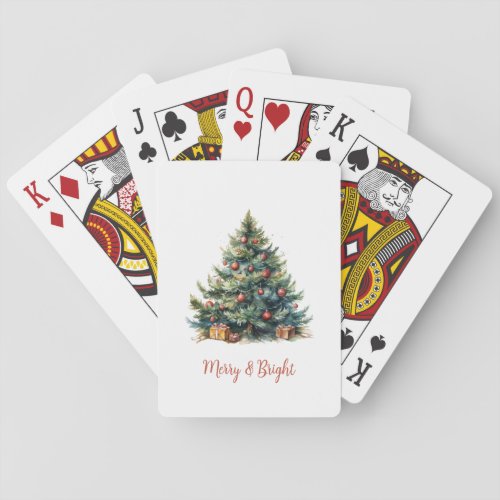 Rustic Christmas Tree Poker Cards