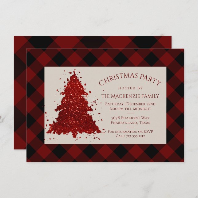 Rustic Christmas Tree | Red Buffalo Plaid Holiday (Front/Back)