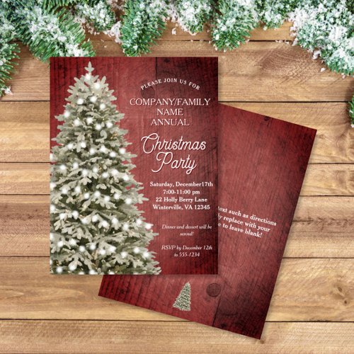 Rustic Christmas Tree Red Holiday Party Budget