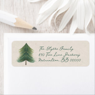 Rustic Christmas Tree Return Address Label
