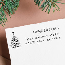 Rustic Christmas Tree Return Address Self-inking Stamp