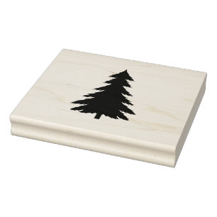 Rustic Christmas Tree Rubber Stamp