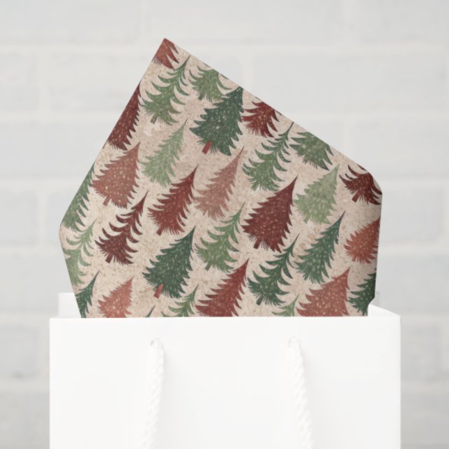 Rustic Christmas Tree Tissue Paper (Gift Bag)