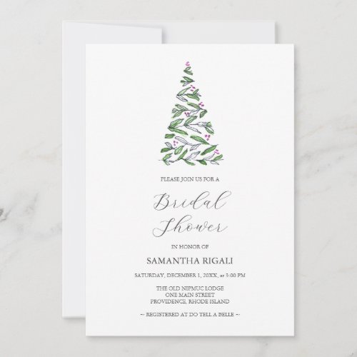 Rustic Christmas Trees Bridal Shower Invitation