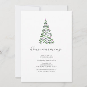 Rustic Christmas Trees Housewarming Party Invitation