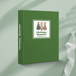 Rustic Christmas trees watercolor memory album 3 Ring Binder