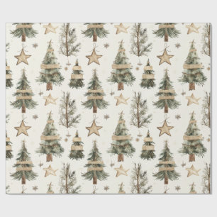 Rustic Christmas trees Wrapping Paper