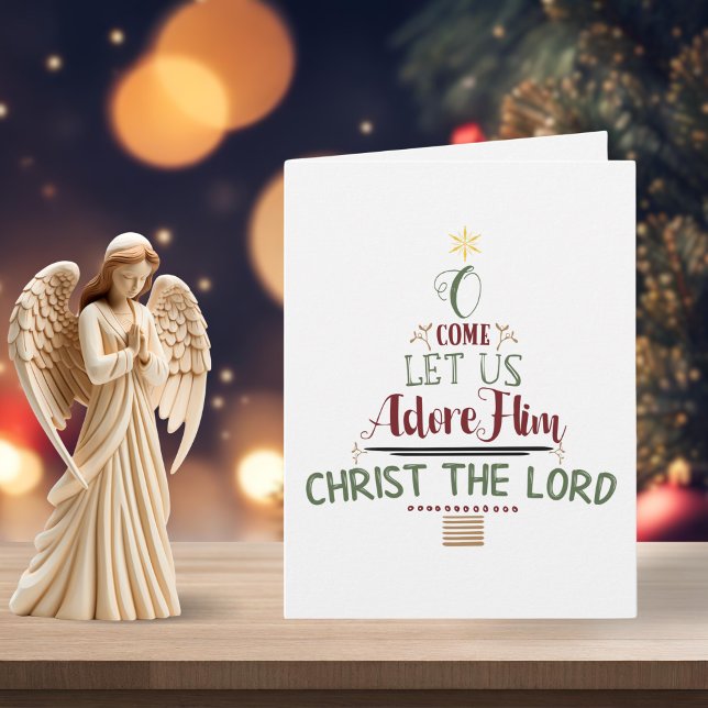 Rustic Christmas Typography Christian Holiday (Rustic Christmas Typography Christian Holiday Card with Digital Download)