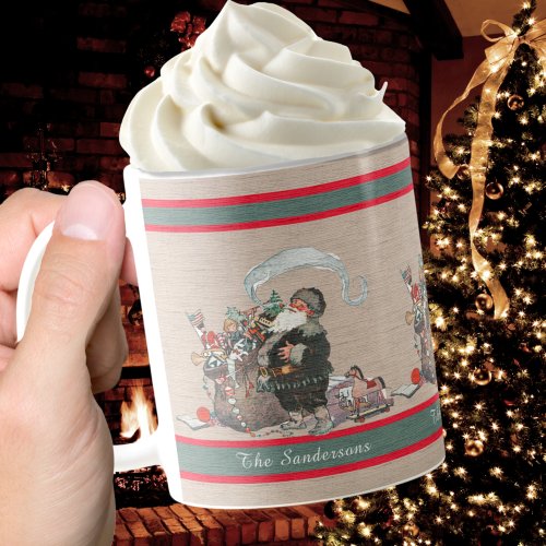 Rustic Christmas Vintage Old World  Santa Claus Coffee Mug