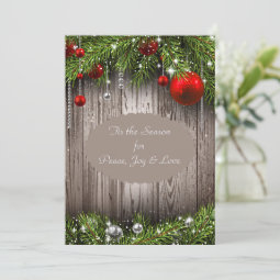 Rustic Christmas Wedding Invitation | Zazzle