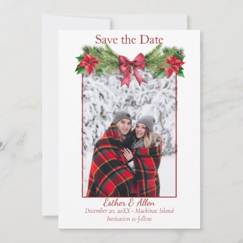 Rustic Christmas Wedding Invitation Save the Date