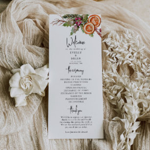 Rustic Christmas Wedding Program