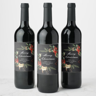 Rustic Christmas Wine Label