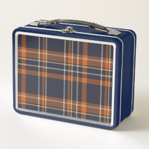 Rustic Christmas/winter plaid Metal Lunch Box