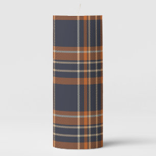 Rustic Christmas/winter plaid  Pillar Candle
