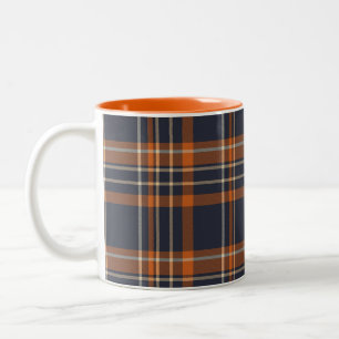 Rustic Christmas/winter plaid Two-Tone Coffee Mug