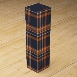 Rustic Christmas/winter plaid Wine Box