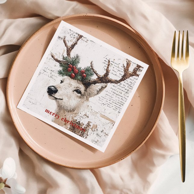 Rustic Christmas Winter Reindeer Napkins (Creator Uploaded)
