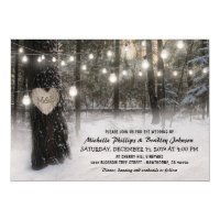 Rustic Christmas Winter Woodland Wedding Invitation