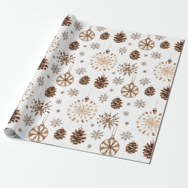 Rustic Christmas Wrapping Paper (Unrolled)