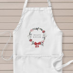 Rustic Christmas Wreath Holiday Adult Apron<br><div class="desc">Custom-designed Christmas apron featuring personalized name with Christmas winter wreath design.</div>