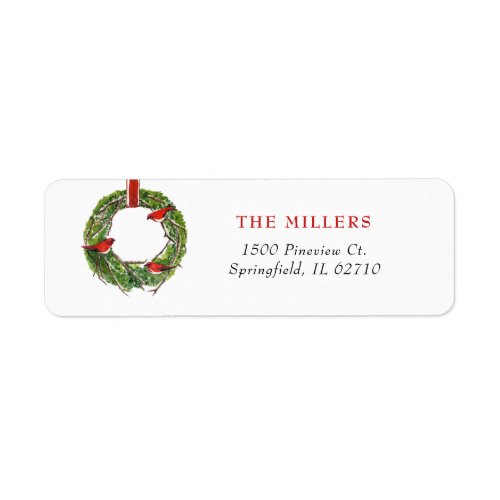 Rustic Christmas Wreath Holiday  Label