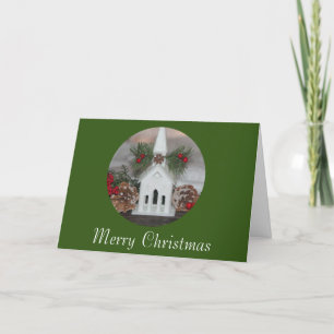 Rustic Church Christmas James 1:17 Personalized Holiday Card