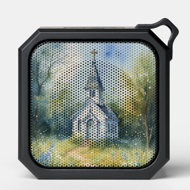 Rustic Church Path in Wildflower Meadow Bluetooth Speaker (Front)