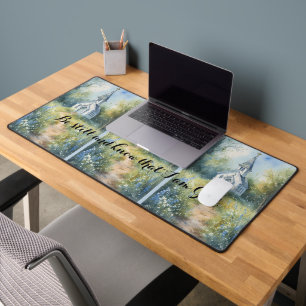 Rustic Church Path in Wildflower Meadow Desk Mat