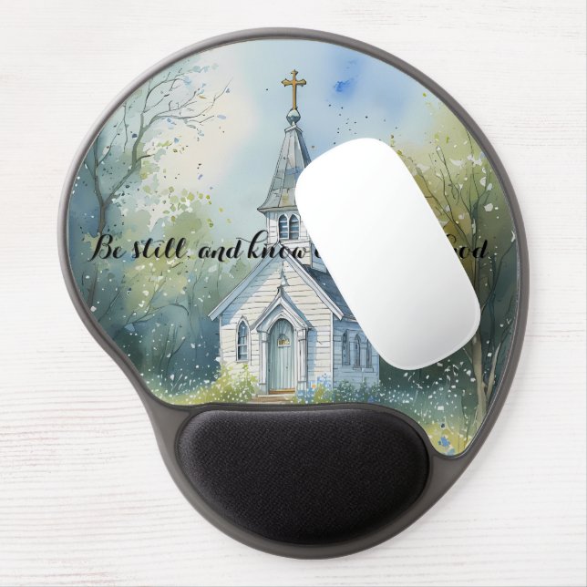 Rustic Church Path in Wildflower Meadow Gel Mouse Pad (Left Side)