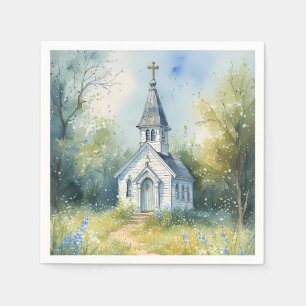 Rustic Church Path in Wildflower Meadow Napkins