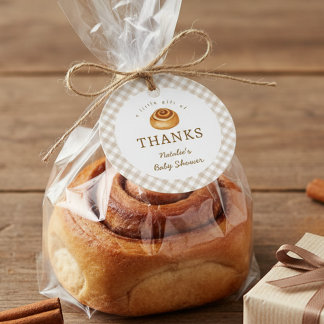 Rustic Cinnamon Bun In The Oven Baby Shower Favor Tags