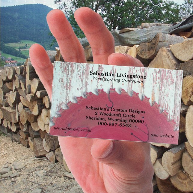 Rustic Circular Saw Woodworking Craftsman Business Card (Creator Uploaded)