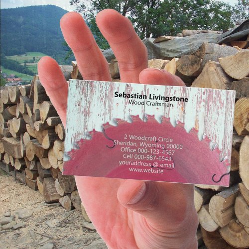 Rustic Circular Saw Woodworking Craftsman Business Card