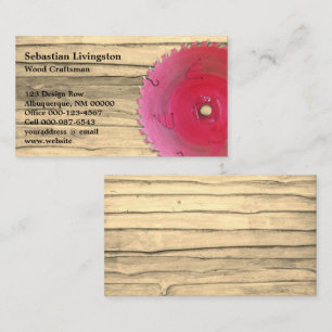 Rustic Circular Saw Woodworking Occupation Business Card