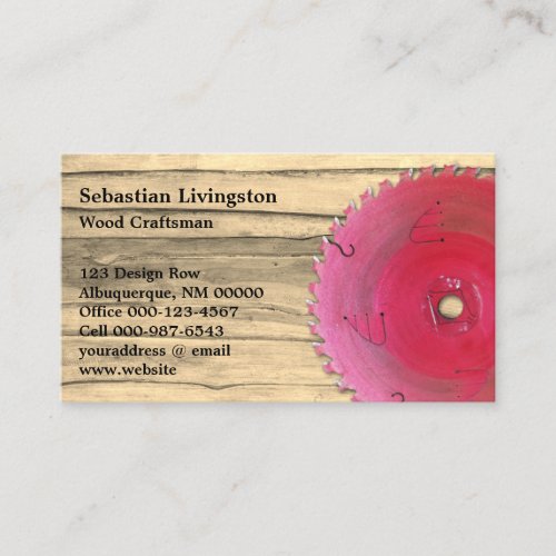 Rustic Circular Saw Woodworking Occupation Business Card