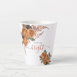 Rustic Citrus And Pine Winter Holiday  Latte Mug