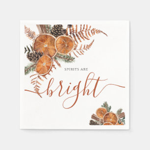 Rustic Citrus And Pine Winter Holiday Napkins